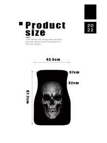 1Pc Skeleton Print Non Slip Car Floor Mat Car Accessories Interior - Multicolor - View 2