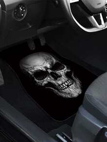 1Pc Skeleton Print Non Slip Car Floor Mat Car Accessories Interior - Multicolor - View 4
