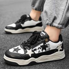 1雙男士休閒時尚戶外運動鞋硫化鞋 - 黑色 - 查看 1