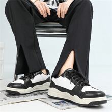 1雙男士休閒時尚戶外運動鞋硫化鞋 - 黑色 - 查看 2