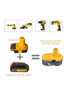 2 Packs Battery Adapter DM18D With USB, Compatible With Dewalt 18V Tools.Convert For DeWalt 20V & For Milwaukee M18 Lithium Battery To NiCad & NiMh Battery Tools - Yellow - View 5