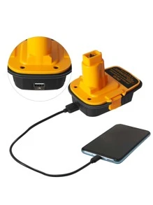 2 Packs Battery Adapter DM18D With USB, Compatible With Dewalt 18V Tools.Convert For DeWalt 20V & For Milwaukee M18 Lithium Battery To NiCad & NiMh Battery Tools - Yellow - View 7