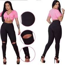Women Pants - 黑色 - 查看 3