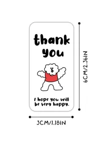 100 张盒子密封贴纸、矩形礼品包装标签、感谢您的订单贴纸、装饰性烘焙礼品袋包装贴花（适用于小型企业）、信封密封礼品包装盒零售袋、圣诞节情人节 - 白色 - 查看 2