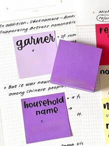 11pcs/pack Colorful Mini Square Sticky Notes With Tabs, Convenient Memo Pad For Students, Easy To Peel And Stick - Purple - View 6