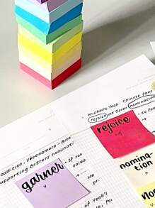 11pcs/pack Colorful Mini Square Sticky Notes With Tabs, Convenient Memo Pad For Students, Easy To Peel And Stick - Purple - View 7