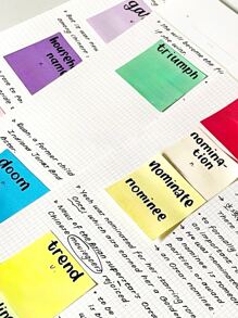 11pcs/pack Colorful Mini Square Sticky Notes With Tabs, Convenient Memo Pad For Students, Easy To Peel And Stick - Purple - View 5