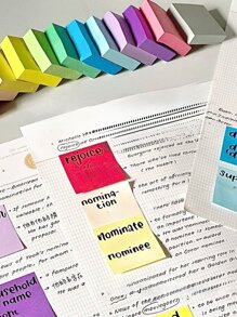 11pcs/pack Colorful Mini Square Sticky Notes With Tabs, Convenient Memo Pad For Students, Easy To Peel And Stick - Purple - View 4