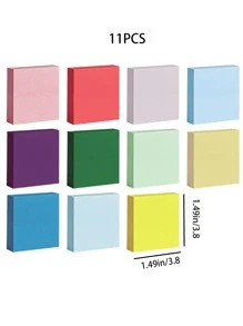 11pcs/pack Colorful Mini Square Sticky Notes With Tabs, Convenient Memo Pad For Students, Easy To Peel And Stick - Purple - View 2