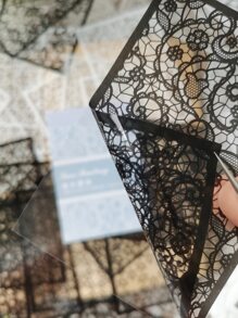 1包/30入組黑色和白色蕾絲圖案寵物裝飾貼紙適用於日記計畫冊 - 彩色 - 查看 3