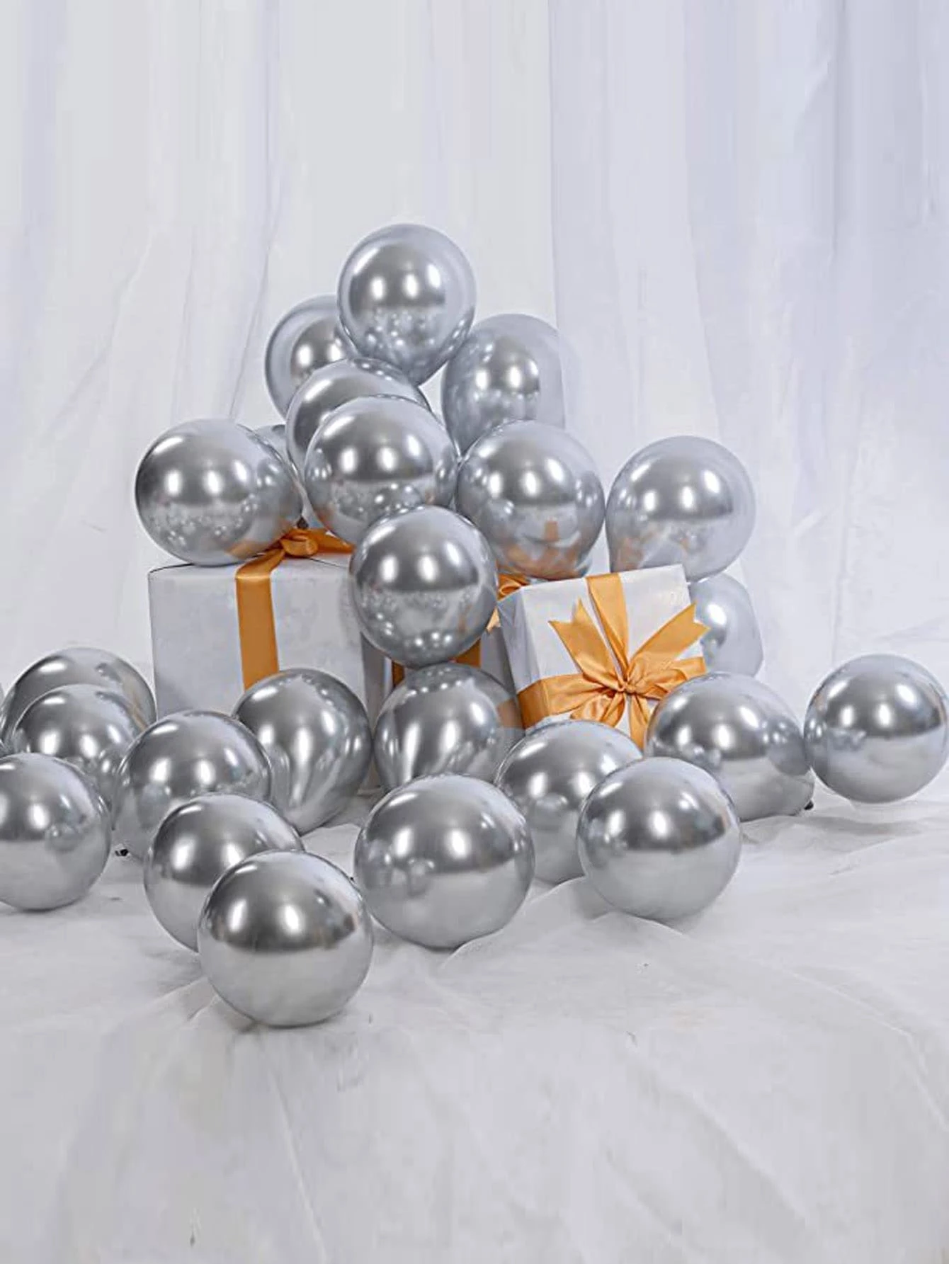 20入組5英寸銀乳膠氣球