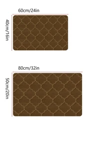 1pc Minimalist Solid Color Soft Memory Foam Absorbent Bath Mat, Bathroom Floor Mat - Coffee Brown - View 2
