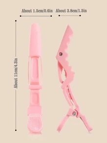 Bộ 6 kẹp tóc cá sấu, phụ kiện tạo kiểu tóc, chia tóc, màu hồng, dụng cụ tạo kiểu tóc cho tiệm cắt tóc, salon, sản phẩm làm đẹp thiết yếu khi đi du lịch, chăm sóc tóc, phụ kiện tóc. - Hồng - Xem 6
