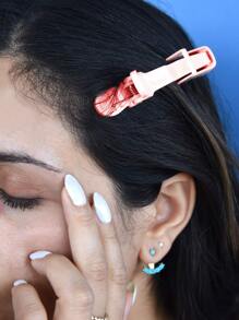 Bộ 6 kẹp tóc cá sấu, phụ kiện tạo kiểu tóc, chia tóc, màu hồng, dụng cụ tạo kiểu tóc cho tiệm cắt tóc, salon, sản phẩm làm đẹp thiết yếu khi đi du lịch, chăm sóc tóc, phụ kiện tóc. - Hồng - Xem 3