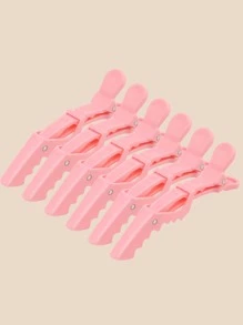 Bộ 6 kẹp tóc cá sấu, phụ kiện tạo kiểu tóc, chia tóc, màu hồng, dụng cụ tạo kiểu tóc cho tiệm cắt tóc, salon, sản phẩm làm đẹp thiết yếu khi đi du lịch, chăm sóc tóc, phụ kiện tóc. - Hồng - Xem 8
