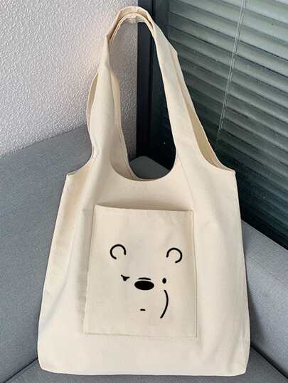 Fashionable Simple Design Printed Men's Tote Bag, Versatile Style College Bag Fathers Day Gifts Summer Dad Freshman For Books Back To School Multi-Functional Dorm University Halloween Gifts Christmas Scream Men Tote Big Bags For School Thanksgiving Travel Winter Purse Holiday Storage Bag Computer Bag Men Gifts Hiking Hiking Student Large Capacity Multi-Functional Outdoor Portable Fashionable Casual Dad Gifts Boyfriend Gifts Clutch Handbags