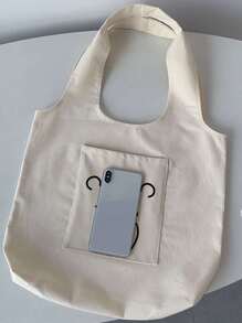 Fashionable Simple Design Printed Men's Tote Bag, Versatile Style College Bag Fathers Day Gifts Summer Dad Freshman For Books Back To School Multi-Functional Dorm University Halloween Gifts Christmas Scream Men Tote Big Bags For School Thanksgiving Travel Winter Purse Holiday Storage Bag Computer Bag Men Gifts Hiking Hiking Student Large Capacity Multi-Functional Outdoor Portable Fashionable Casual Dad Gifts Boyfriend Gifts Clutch Handbags