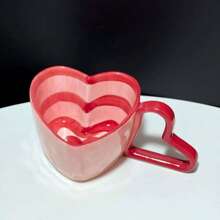 手繪陶瓷心形杯子和碟子套裝,水杯和馬克