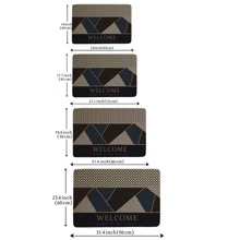 Vàng Dây điện Họa tiết Hình học Chào mừng Tấm lót , Đơn giản Và Hình học Không trượt Hấp thụ Thảm cửa , Hoàn hảo Đối với Phòng khách Và Phòng ngủ Lối vào , Dễ Đến Lau sạch - Nhiều màu - Xem 4