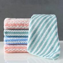 1入組新款水波紋洗碗布,加厚珊瑚絨抹布,不粘油抹布,廚房百潔布抹布