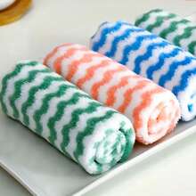 1入組新款水波紋洗碗布,加厚珊瑚絨抹布,不粘油抹布,廚房百潔布抹布