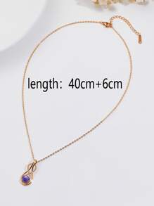 1 Miếng Tinh tế Khối Zirconia  Trang trí vô cực Vòng cổ mặt dây chuyền Đối với phụ nữ Đối với Quà sinh nhật - Màu Lilac Tím - Xem 3