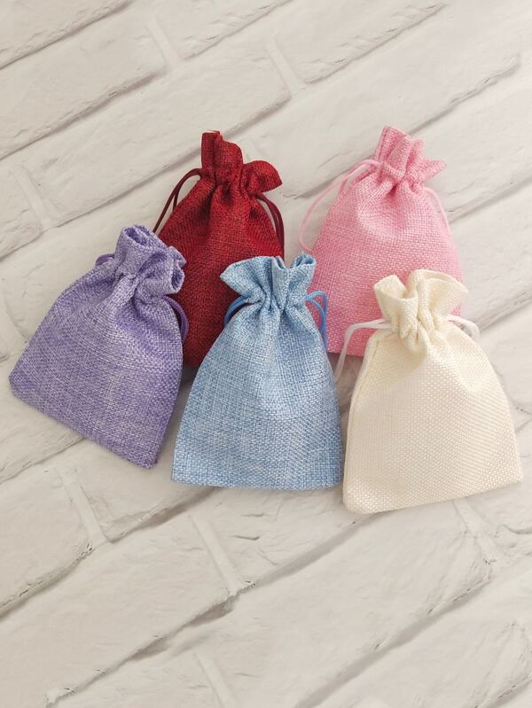 10pcs Drawstring Closure Jewelry & Gift Packaging Bags, Dustproof