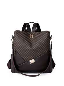 1 Miếng Quý cô Đúng mốt & Nylon Chất liệu & Khối màu & In Clover & Đa chức năng Ba lô Đối với Trường học Hoặc Giải trí Sử dụng - màu nâu - Xem 5