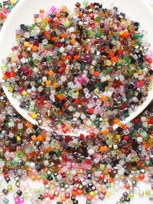 件裝時尚立方體設計 DIY 玻璃刻面珠子適合女士 DIY 珠寶製作 - 彩色 - 查看 2