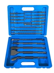 17 pzs brocas y cinceles SDS PLUS para taladro SDS PLUS - Plateado - Ver 1
