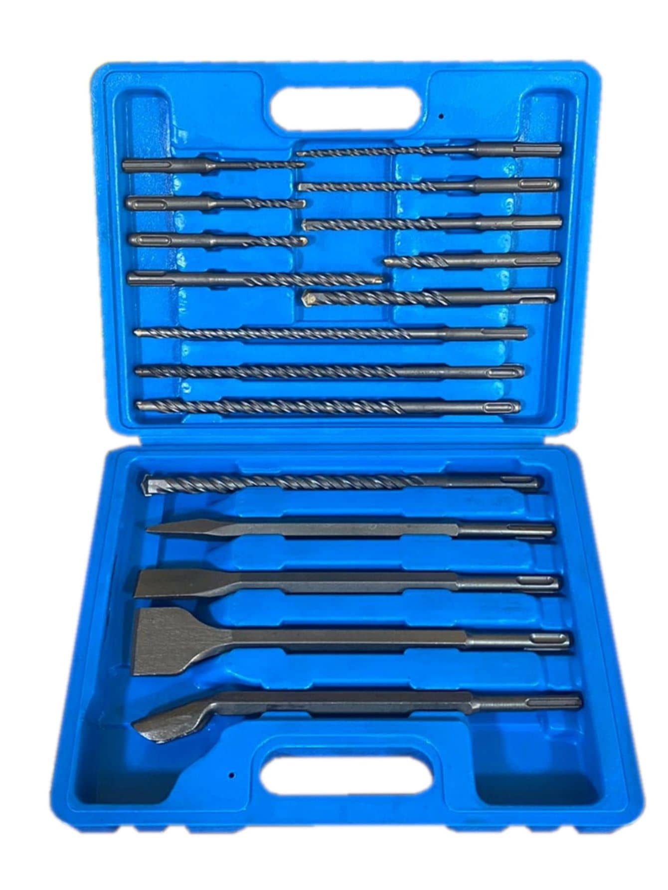 17 pzs brocas y cinceles SDS PLUS para taladro SDS PLUS - Plateado - Ver 1