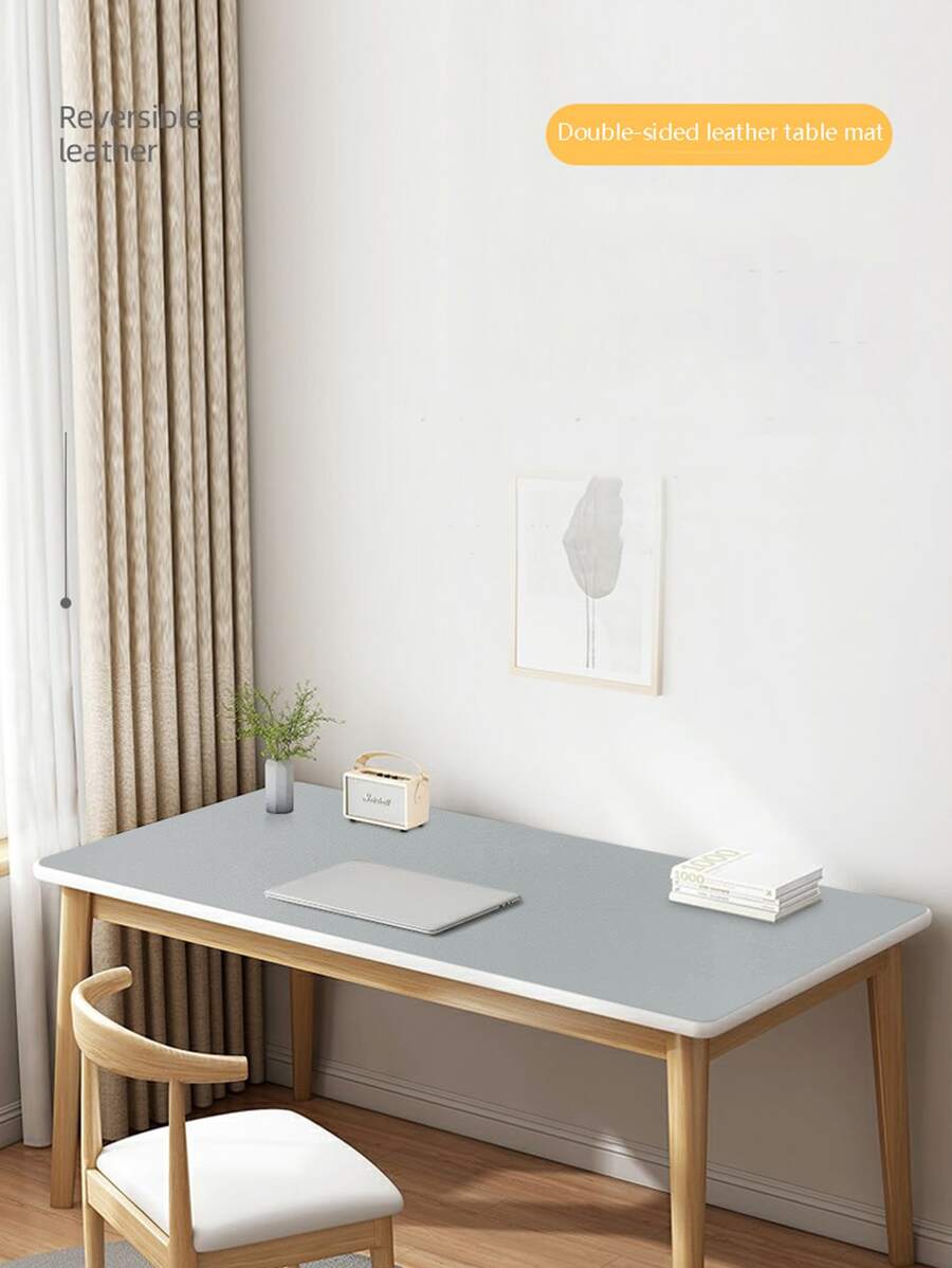 1 piece thickened double-sided color matching PU desk mat office desk mat computer mouse mat Waterproof table mat end table mat - Multicolor - View 1