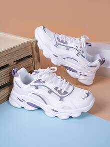 Multicolor Breathable Sneakers With Thick Platforms And Soft Soles, Running Shoes - Multicolor - View 2