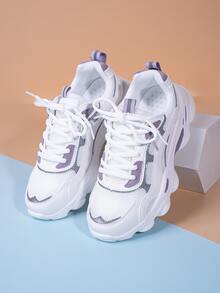 Multicolor Breathable Sneakers With Thick Platforms And Soft Soles, Running Shoes - Multicolor - View 3
