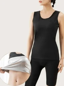 Da giả Bao mỏng Kiểm soát bụng Khỏe mạnh Ra mồ hôi Áo vest ,  chạy , Yoga Tập thể dục Áo vest Áo Shapewear Huấn luyện viên vòng eo Áo nịt ngực - Bạc - Xem 2