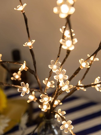 1 pieza de luz decorativa en forma de rama de árbol, 20 luces Led de novedad de ligereza cálida, para decoración del hogar