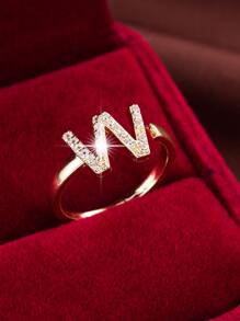 1 Miếng Thời trang Pha lê Trang trí chữ cái Vòng cửa tay áo Đối với phụ nữ Để Trang Trí Hàng Ngày - Vàng - Xem 2