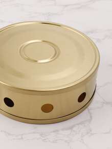 1pc Round Stainless Steel Burner Stove For Flower Tea, - Gold - View 3