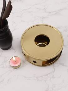 1pc Round Stainless Steel Burner Stove For Flower Tea, - Gold - View 4
