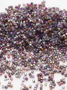 1 gói Thời trang Khối lập phương Thiết kế Hạt DIY Đối với phụ nữ Để làm đồ trang sức DIY - Màu tím - Xem 3