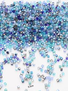 1pack Fashion Cube Design DIY Bead For Women For DIY Jewelry Making - Blue - View 4