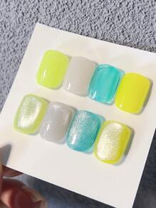 Y2K AestheticNail Art 貓眼凝膠拋光劑帶閃光和高光澤效果指甲油活力指甲油膠 - 銀色 - 查看 5
