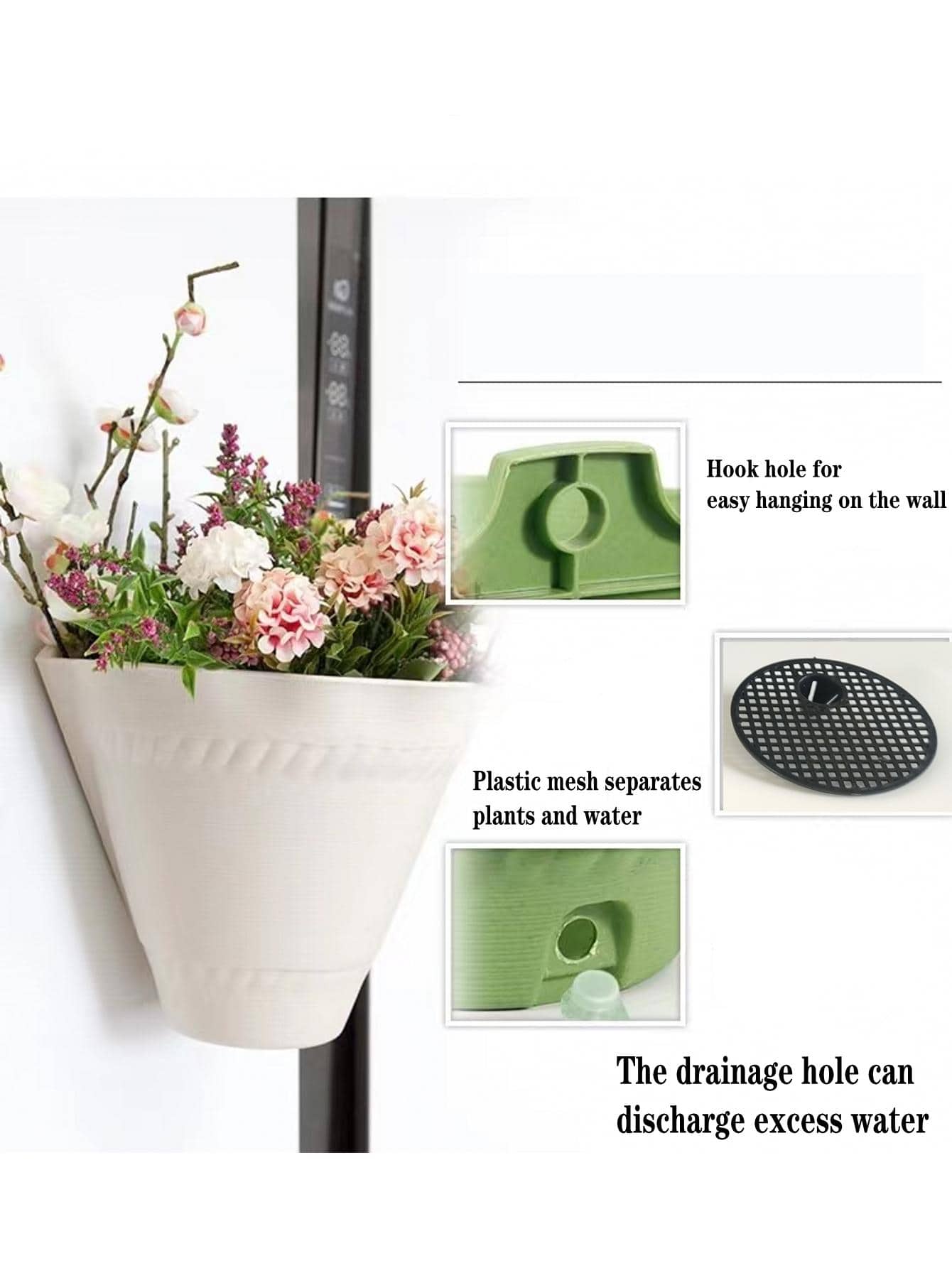 2pcs wall hanging flower pots wall hanging plastic flower pots SHEIN USA