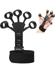 1pc Silicone Finger Exerciser & Wrist Strengthener - Black - View 3