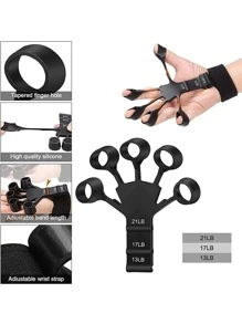 1pc Silicone Finger Exerciser & Wrist Strengthener - Black - View 1
