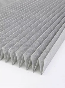 1入組灰色細褶半遮光窗簾 - 灰色 - 查看 2