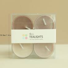 4pcs Soy Wax Scented Candles With Essential Oil Set For Gift Giving, 4 Hours Smokeless & Odorless Tea Light Candles For Aromatherapy Or Tea Making - Green - View 6