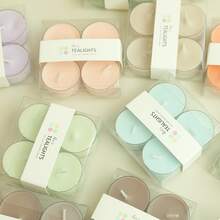 4pcs Soy Wax Scented Candles With Essential Oil Set For Gift Giving, 4 Hours Smokeless & Odorless Tea Light Candles For Aromatherapy Or Tea Making - Green - View 2