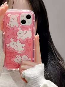 卡通狗圖案手機殼 - 無色 - 查看 2