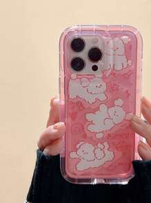 卡通狗圖案手機殼 - 無色 - 查看 3